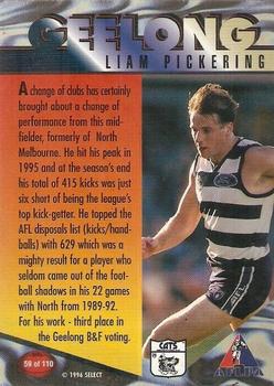 1996 Select AFL Centenary Series #59 Liam Pickering Back